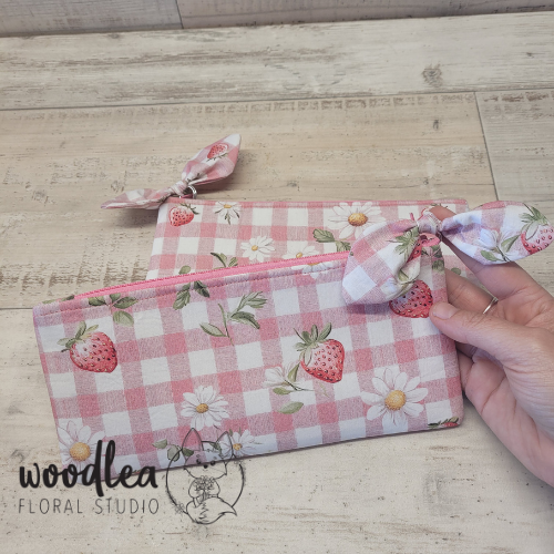 Strawberry Crush Handmade Zipper Pouch