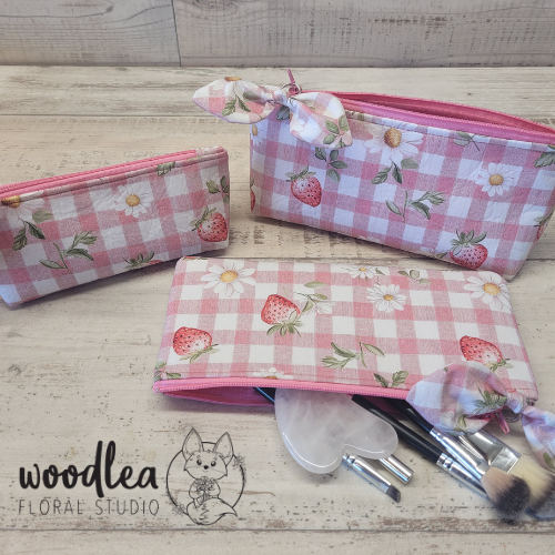 Strawberry Crush Handmade Zipper Pouch